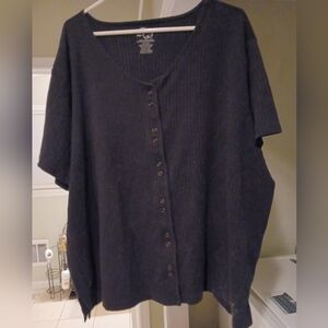 Womens short sleeve cotton top split side